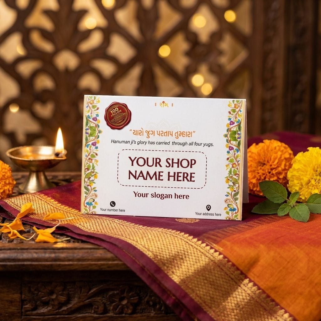 The back cover with space for your shop name, slogan, number and address